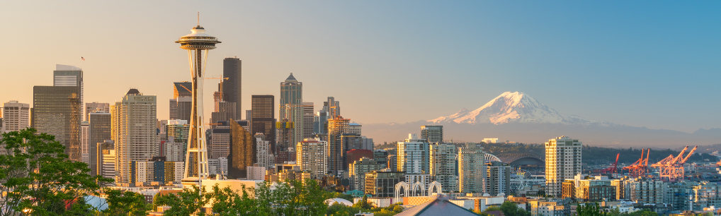 Seattle skyline, location of financial job placement services